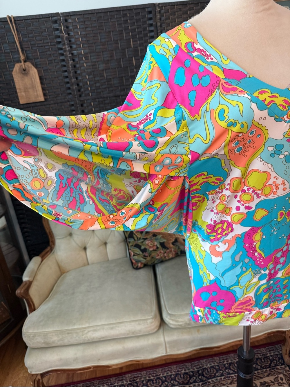 🌴🩷 Trina Turk Tangiers Tunic Cover-Up Swim Spa Resort Top - Picture 5 of 8